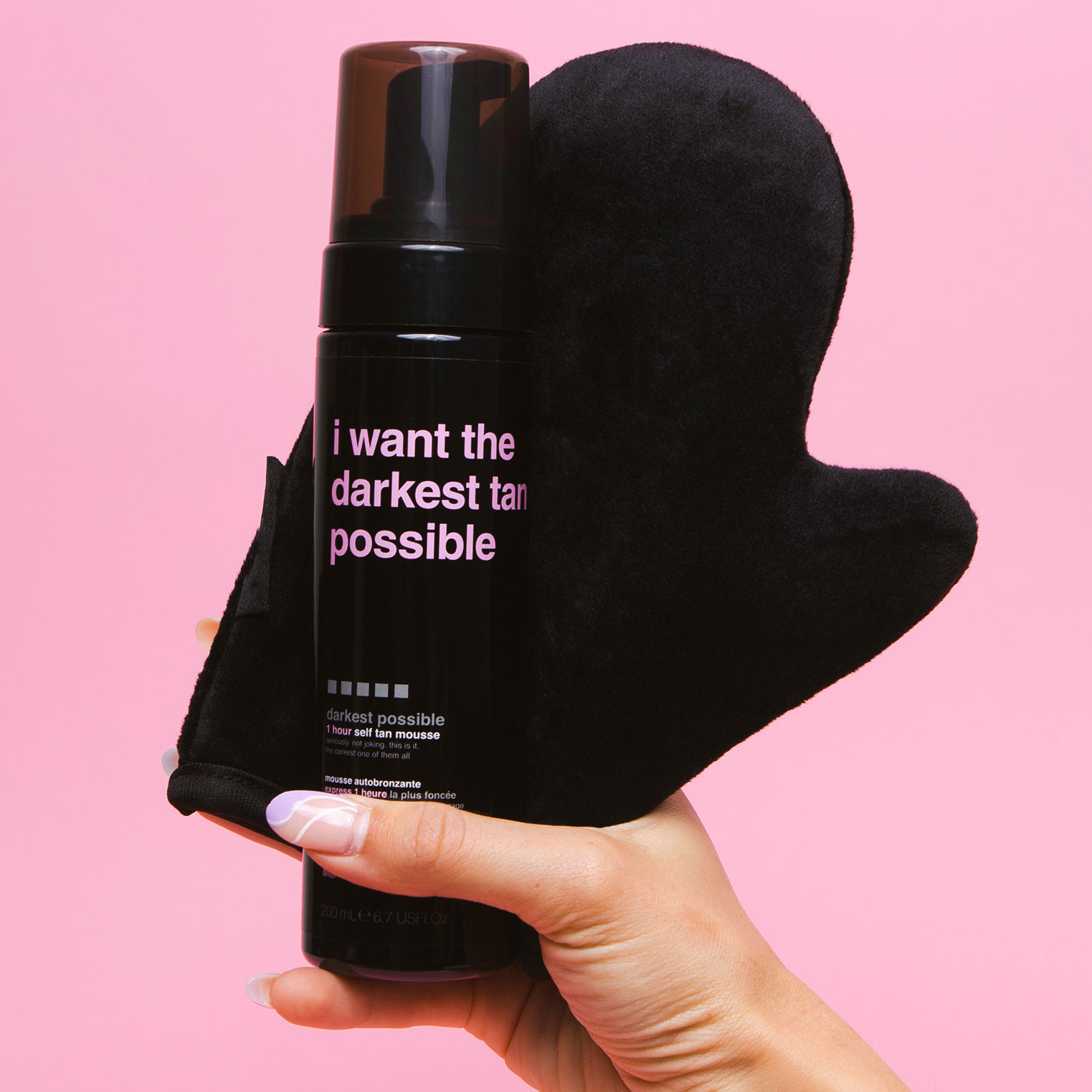 i want the darkest tan possible self tan mousse and application mitt