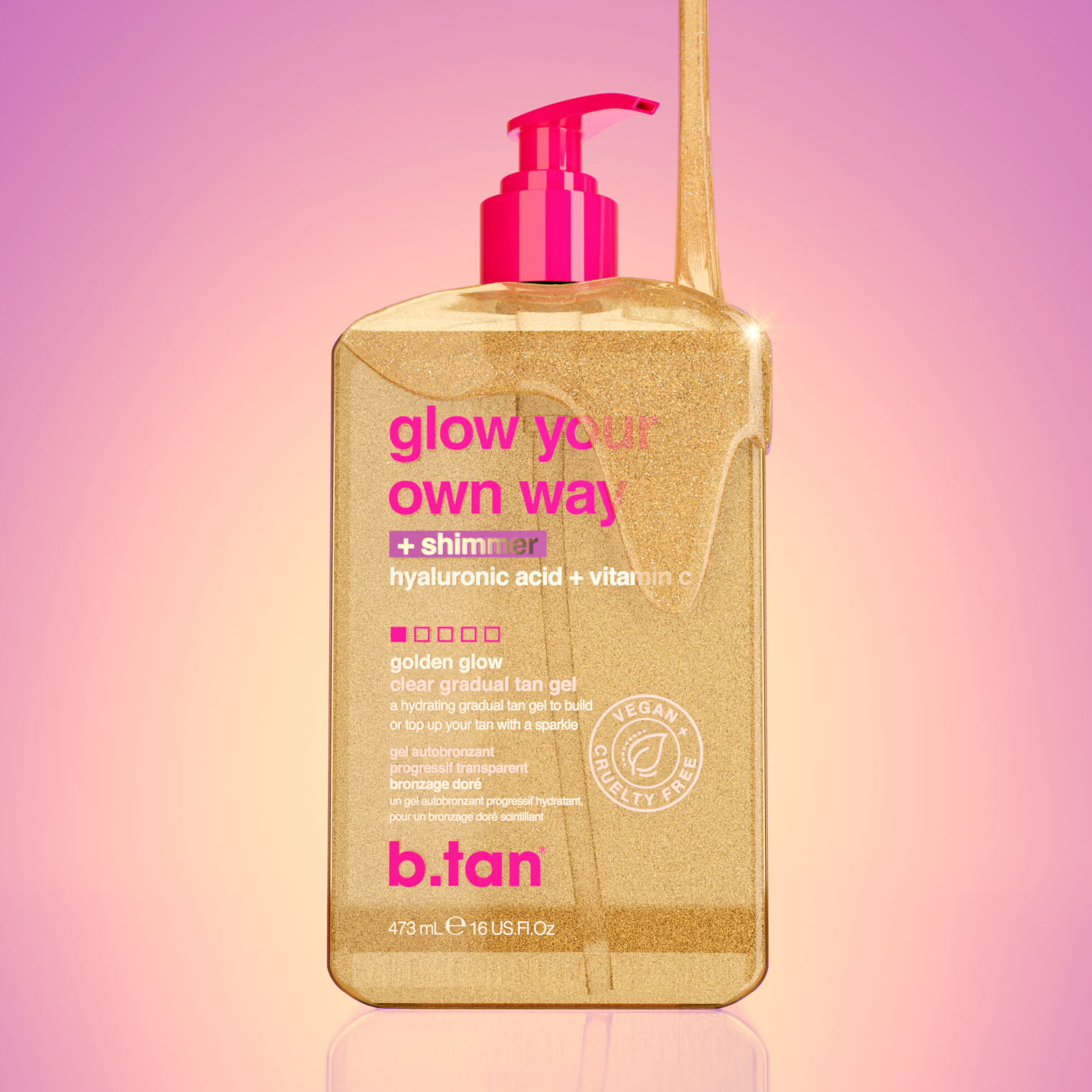 glow your own way shimmer self tan gel